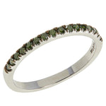 0.21ctw Green Colored Diamond Band Sterling Silver Ring