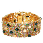 Opal, Pink Sapphire, Malachite, Tsavorite and Multigem Gold-Plated Bracelet