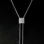 0.63ctw Diamond Adjustable Bolo Necklace Sterling Silver
