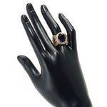 7.75ct Oval Cut Amethyst Chrome Diopside 925 Yellow Vermeil Ring
