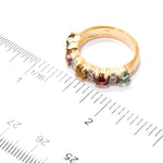 2.00ctw Multi Color Tourmaline & White Zircon Yellow Vermeil Ring