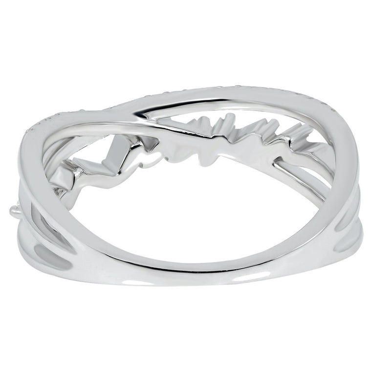 1/3 Ct 14k White Gold Triple Crossover High Polished Diamond Band Ring