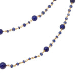 Multi Strand Blue Sapphire Beaded 22" Vermeil Necklace