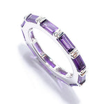 1.98ctw Choice of Amethyst, Blue Topaz and Citrine Gemstone Eternity Band Ring Sterling Silver