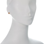 Orange Sapphire & Smoky Quartz Gemstone Stud Earring Gold Plated