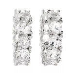 1" Choice of Gemstone & White Zircon Hoop Earrings Sterling Silver