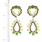 2.25" 18.88ctw Peridot & Multi Gemstone Drop Earrings Sterling Silver