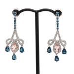 1.75" Morganite & Multi Gemstone Drop Earrings