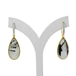 Pear Shaped Gemstone Gold Plated Sterling Silver Earrings