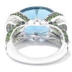 11.68ctw London Blue Topaz Gemstone Sterling Silver Ring