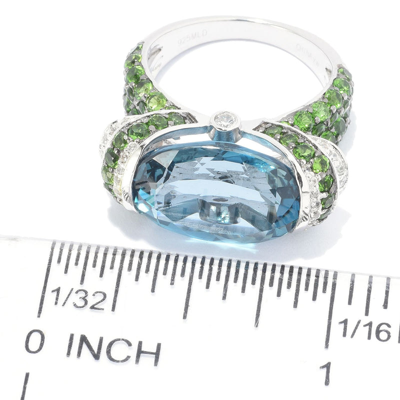 11.68ctw London Blue Topaz Gemstone Sterling Silver Ring