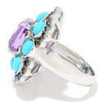 Amethyst & Turquoise Multi Gemstone Ring