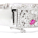 Choice of Size Ruby & White Zircon Sterling Silver Bracelet