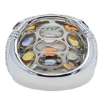 8.00ctw Multi Sapphire Cigar Ring Sterling Silver