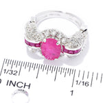 4.14ctw Mozambique Ruby & White Zircon Ring Sterling Silver