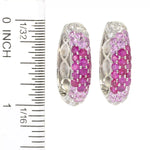 6.58ctw Ruby, Pink Sapphire & White Zircon Sterling Silver Earrings